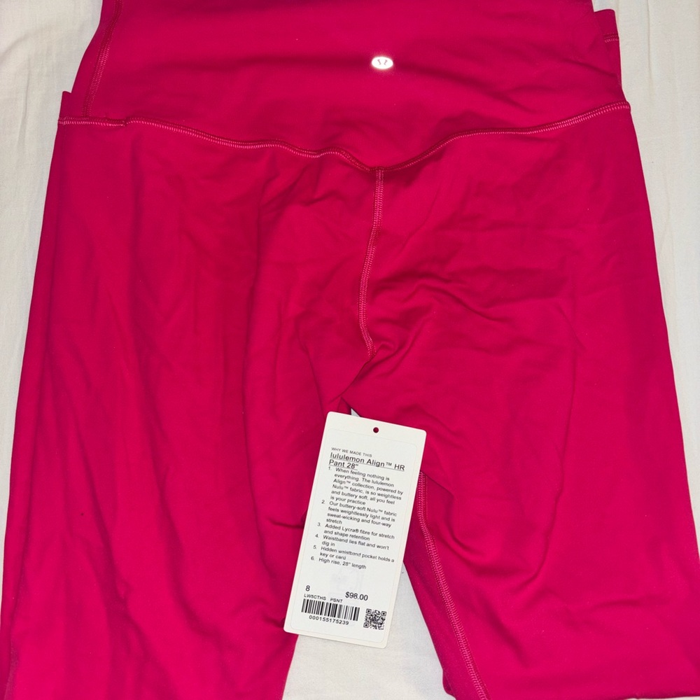 Lululemon hot Pink Leggings Align HR pant 28